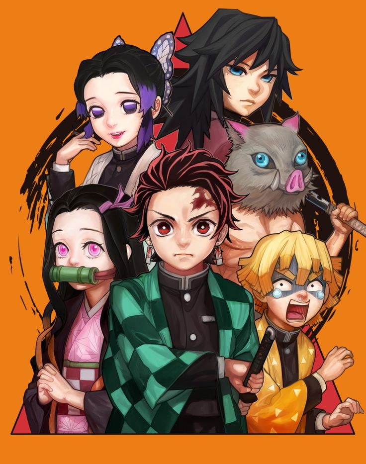 an image of some anime characters with cats on their heads and one cat in the background