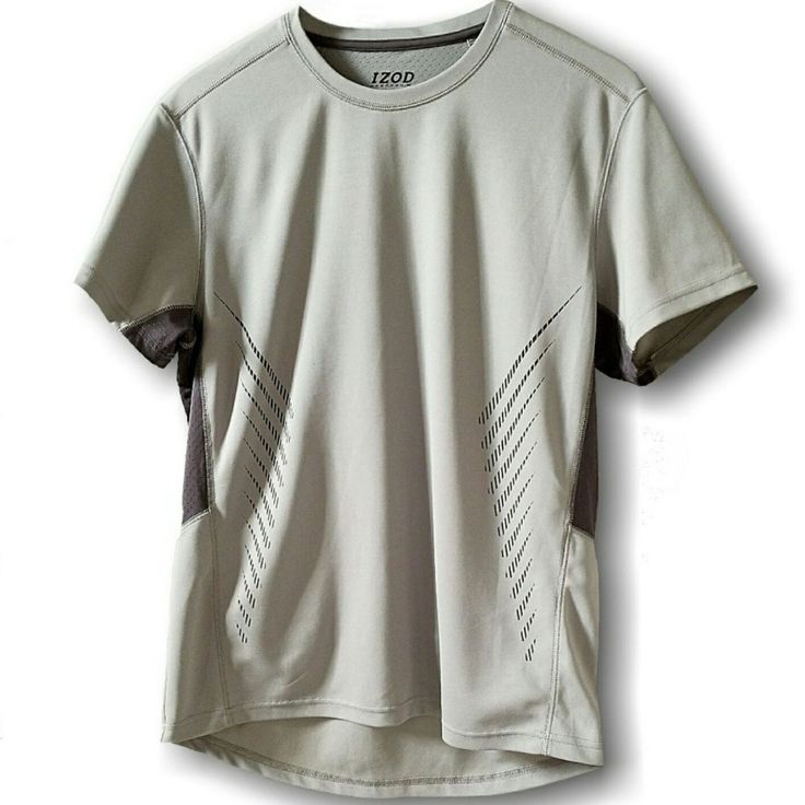 Nwotnever Worn Men's Izod Short Sleeve Steel Grey Perform X Fitness Cool Fx Stretch Athletic Fit T-Shirt Size: (M) Vented Slits On Front Sides Miniature Vented Holes On Upper & Middle Back, & Under Armpits 21" Armpit-Armpit; 28.5" Nape Of Neck To Bottom Of Shirt & Running Jersey, Men Activewear, Polo Shirt Design, Sports Wear Women, Nape Of Neck, Grey T Shirt, Activewear Fashion, Women Sports, Steel Grey