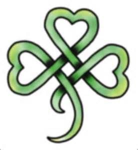 an celtic symbol with hearts in the center and two intertwineds on each side