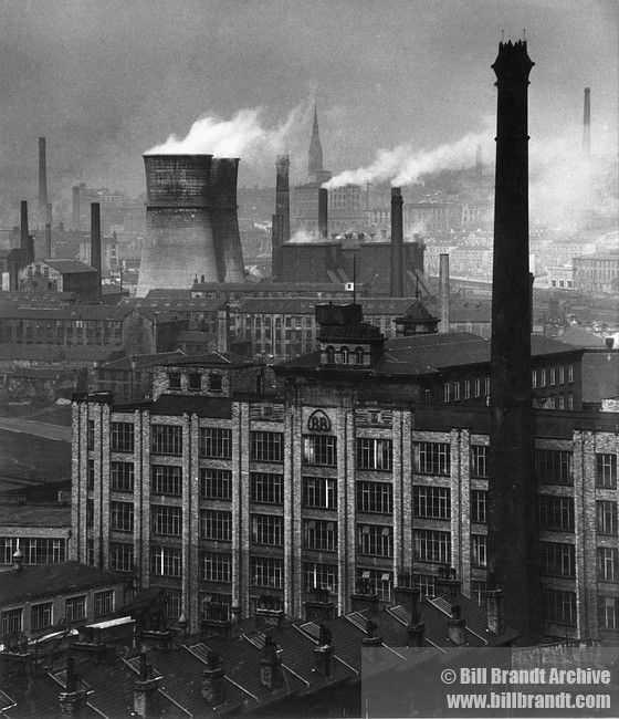 Factories and chimneys in Middlesborough 1940s Industrial Revolution Illustration, Revolution Illustration, Bill Brandt, American Illustration, Industrial Photography, Industrial Revolution, Industrial Art, Dieselpunk, White Photography