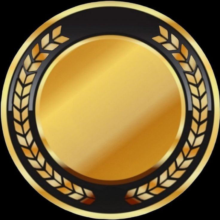 a gold and black award medal with laurels