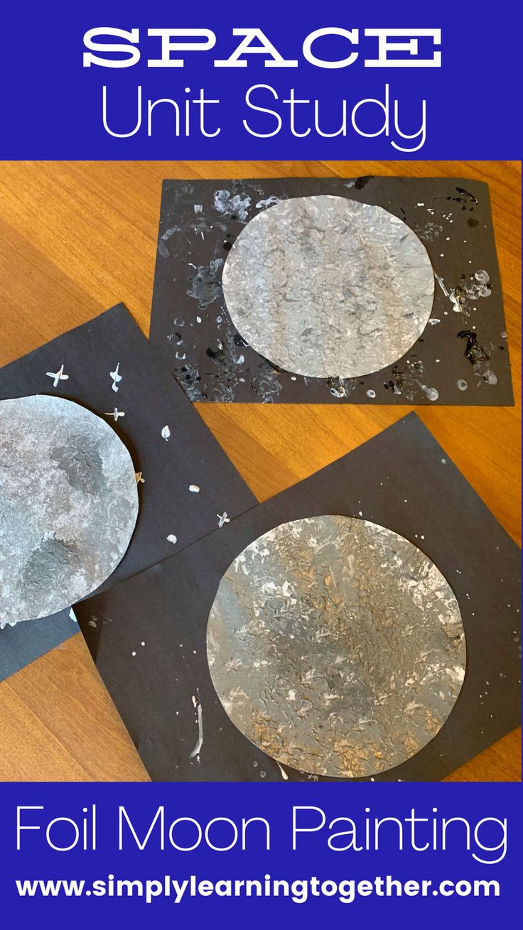 space unit study for kids to make with paper plates and paint on the surface, which is