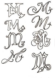 some type of lettering that is in different styles and sizes, including the letter m