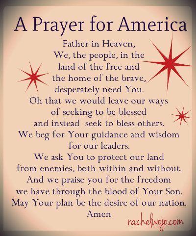 a prayer for america with red stars