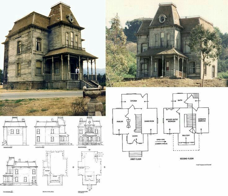 an old house is shown with plans for it's front and side views, including the second floor