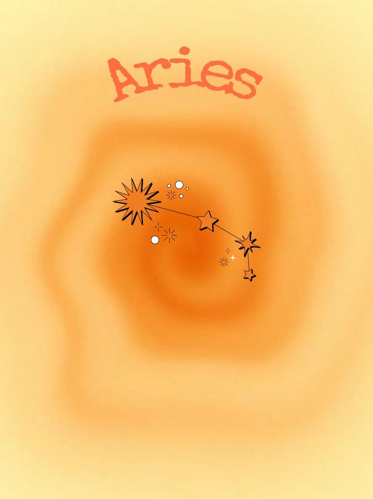 an orange background with the word aris written in red on it and two dandelions