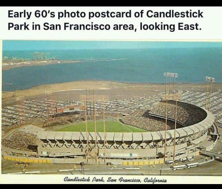 an aerial view of the san francisco stadium in early 1960s's photo postcard