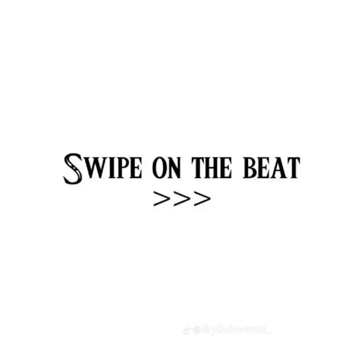 the words swipe on the beat are black and white