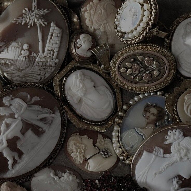 — Vintage cameos & lockets🍸🏛🦪🦢 | www.vaiges.com [ vintage antique renaissance elegant • jewelry earrings necklace rings • lady heart flower silhouette carved pearl shell scene diamond brooch gold silver locket ] Old Jewelry Aesthetic, Pearls Aesthetic, Carved Pearl, Flower Silhouette, Silver Locket, Cameo Jewelry, Heart Flower, Cameo Ring, Vintage Cameo