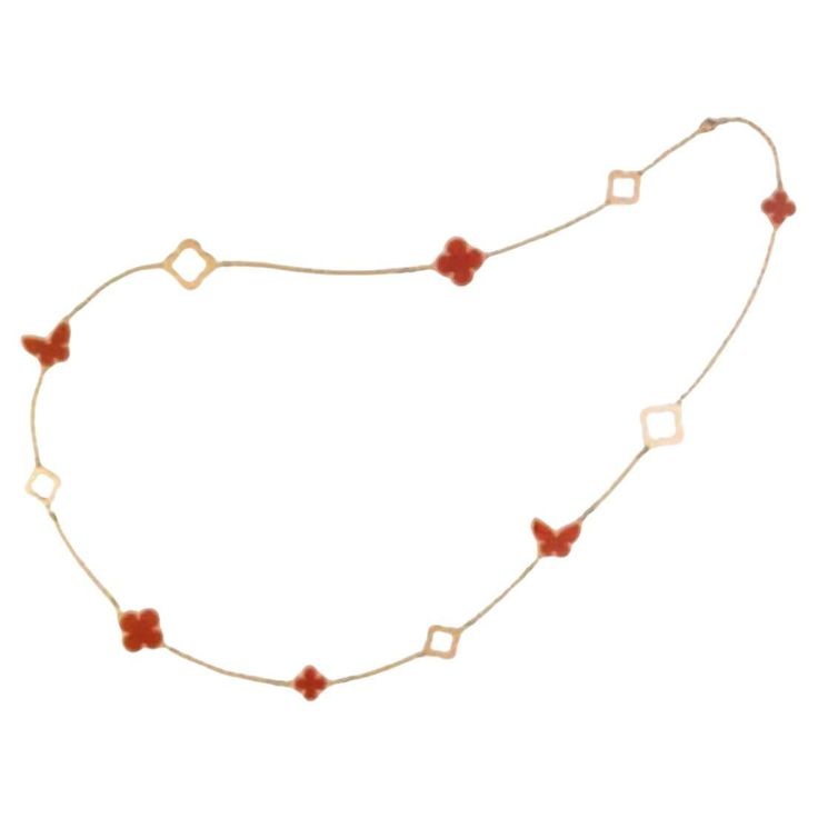 *Rare Find & Exclusive* We are so excited to present this unique piece, it is a very rare and attractive find for collectors and enthusiasts of Van Cleef & Arpels fine jewellery. This extraordinary and rare piece from Van Cleef & Arpels is a stunning 18k Rose Gold 11 motifs Carnelian Lucky and Byzantine Necklace, dating back to 2013. This one-of-a-kind necklace was custom-made for Van Cleef & Arpels' VIP clients, making it a truly unique and exclusive item. The necklace features an intricate des Alhambra Necklace, Alhambra Pendant, Gold Vans, Byzantine Necklace, Rare Vans, Van Cleef & Arpels, Van Cleef And Arpels, Carnelian Stone, Modern Necklaces