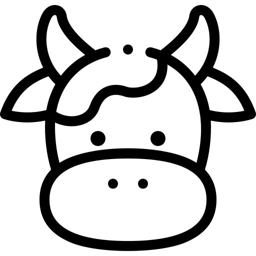 a cow's head is shown in black and white