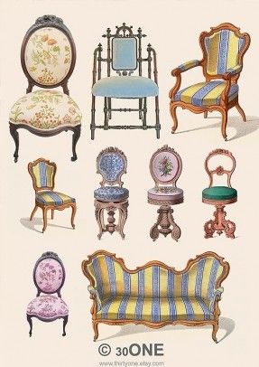 an image of antique furniture and chairs