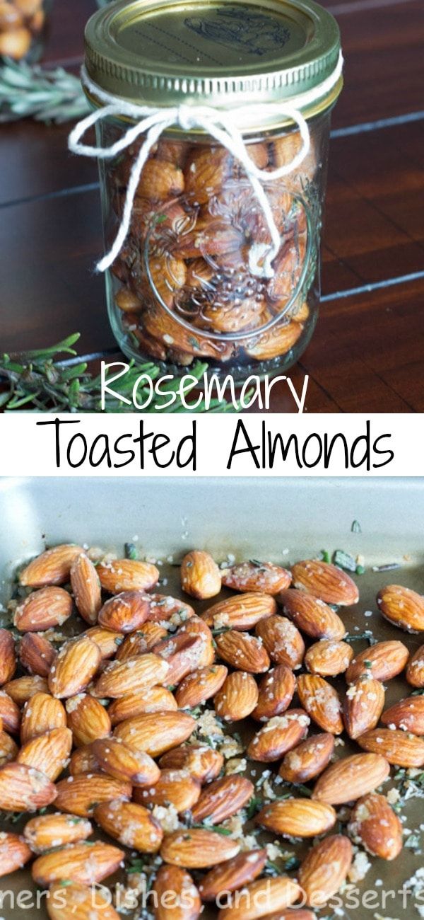 a jar filled with almonds sitting on top of a table next to another jar full of almonds