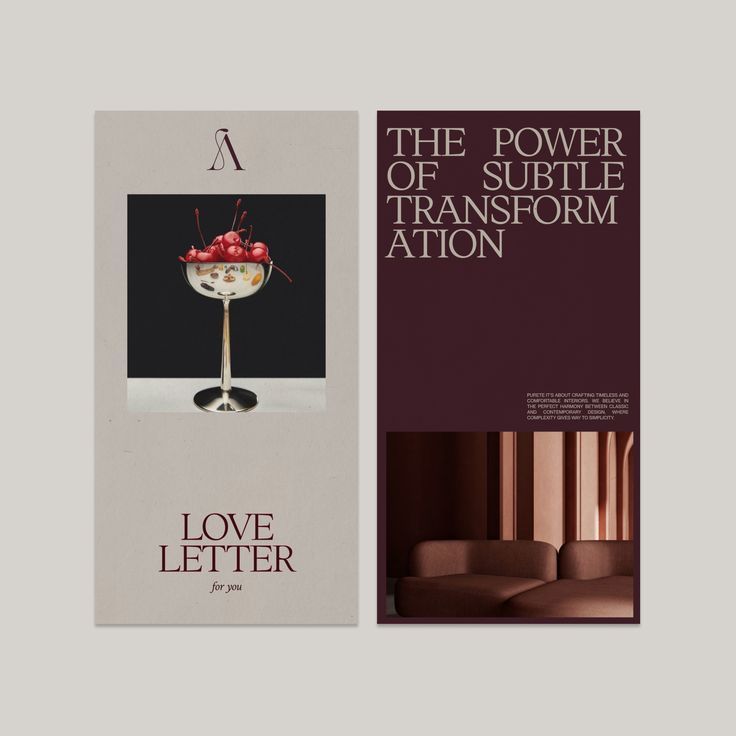 two brochures, one for the power of subtiformation ation and one for love letter