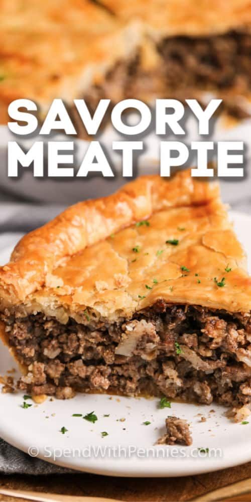 a piece of savory meat pie on a plate