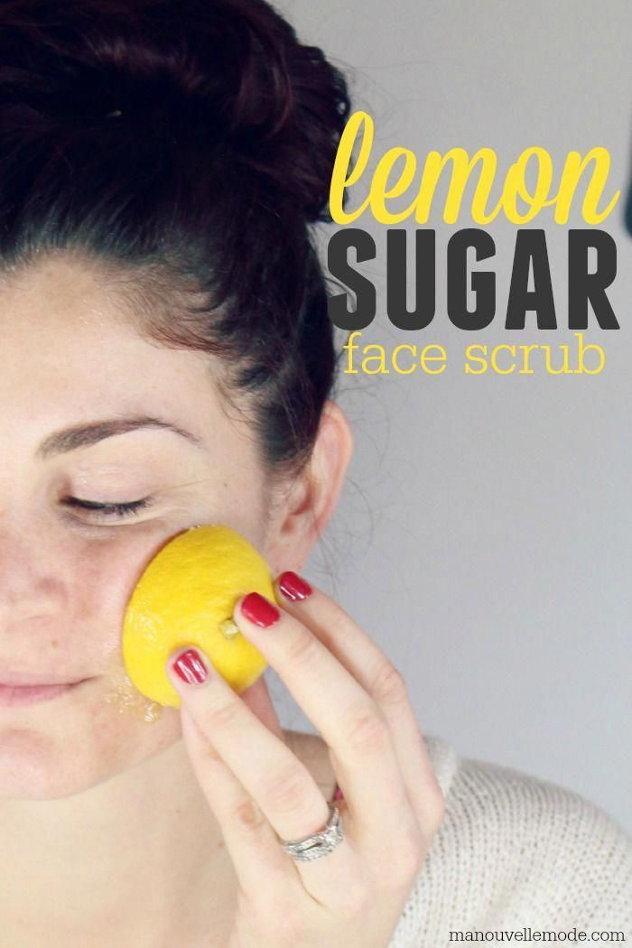 super easy homemade lemon sugar face scrub that you can do in less than 5 minutes with ingredients you already have! You've got to try this! #HomemadeSkinCareWrinkleCreams Sugar Face Scrub, Face Mask For Dry Skin, Dry Skin Moisturizer, Combination Skin Face Wash, Diy Face Scrub, Coffee Face Scrub, Sugar Scrub For Face, Exfoliating Lip Scrub, Mask For Dry Skin