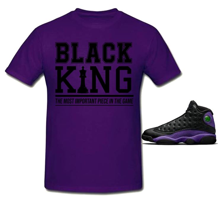 Court Purple Inspired T-shirt! T-shirt is a great statement graphic shirt and great addition to any closet.  The shirt reads : Black King  The Most Important Piece In The Game! Custom Varsity Jackets, Black King And Queen, Queen Tshirt, Black King, Graphic Shirt, King Queen, Graphic Shirts, The Game, Varsity Jacket