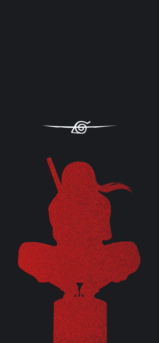 the silhouette of a woman in red on a black background with an arrow above her head