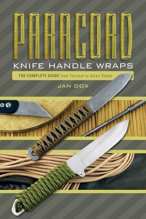 the book cover for paracord knife handle wraps, with two knives on it