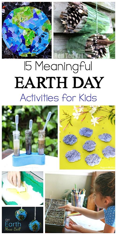 15 Meaningful Earth Day Activities for Kids: Help children learn about caring for our environment and planet with these hands-on Earth Day activities. You'll find ways to learn about recycling, pollution, planting seeds and gardening and more! #earthday #earthdayactivities #planetearth #earthscience #environmentalscience #earthdayscience  via @https://www.pinterest.com/cmarashian/boards/ Earth Day Activities For Older Kids, Earth Day Activities For Preschoolers Outside, Activities For Earth Day For Kids, Earth Week Activities For Toddlers, Homeschool Earth Day Activities, World Earth Day Activities Preschool, Go Green Week Activities, Earth Day Forest School, Classroom Earth Day Activities