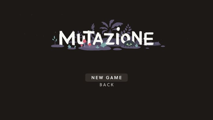 the title screen for the game mutazonene, which features an image of plants and