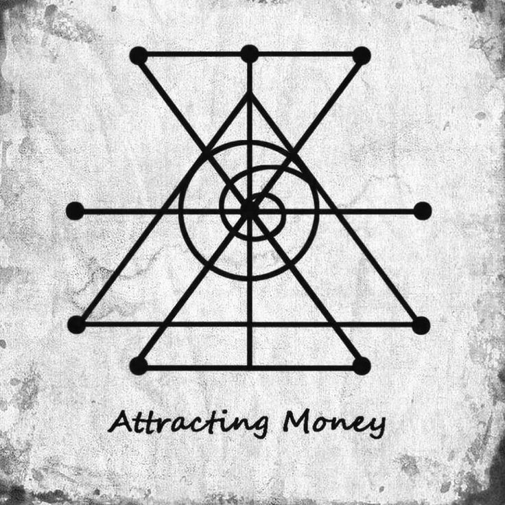 an abstract drawing with the words, attracting money in black on a white background