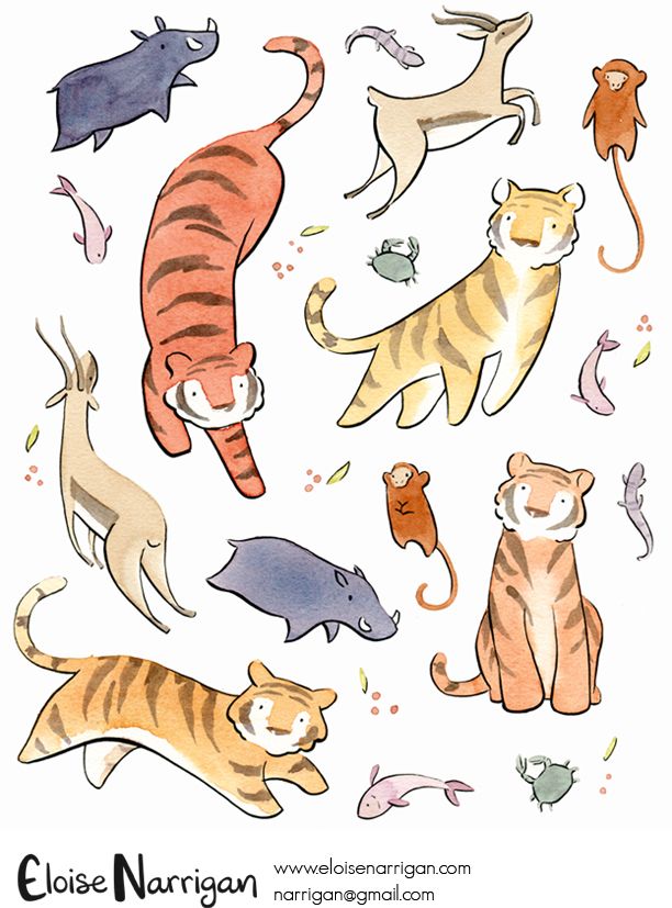 an image of cats and mice in watercolor