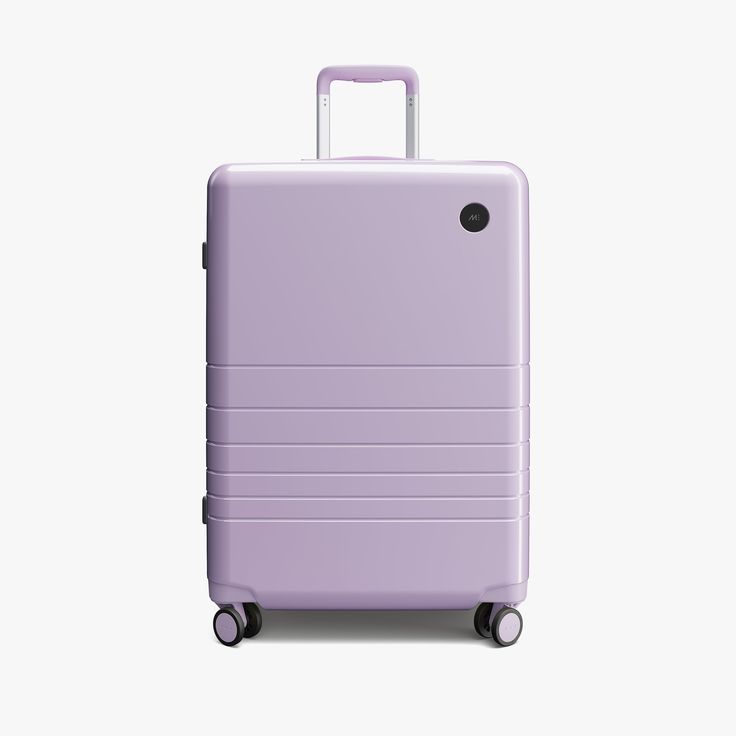 Purple Icing (Glossy) | Front view of Check-In Medium in Purple Icing (Glossy) Purple Icing, Magnolia Bakery, Carry On Size, Luggage Shop, Leather Luggage Tags, Shoe Bags, Luggage Cover, Medium Purple, Leather Luggage