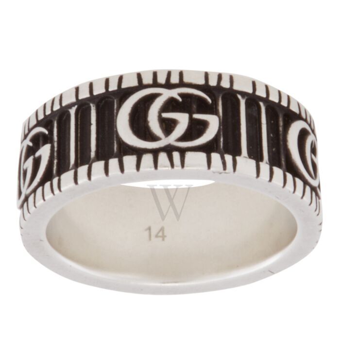 Gucci Ladies Rings. SKU: YBC551899001. Color: Silver. Metal Type: Sterling Silver. Metal Stamp: 925-Sterling. Gucci Aged Sterling Silver GG Marmont Ring. Gucci Ring with Interlocking G motif in aged sterling silver, width 8mm. Gucci Ring, Ladies Rings, Gucci Jewelry, Jewelry Sale, Gg Marmont, Enamel Ring, Women's Watches, Silver Enamel, Designer Style