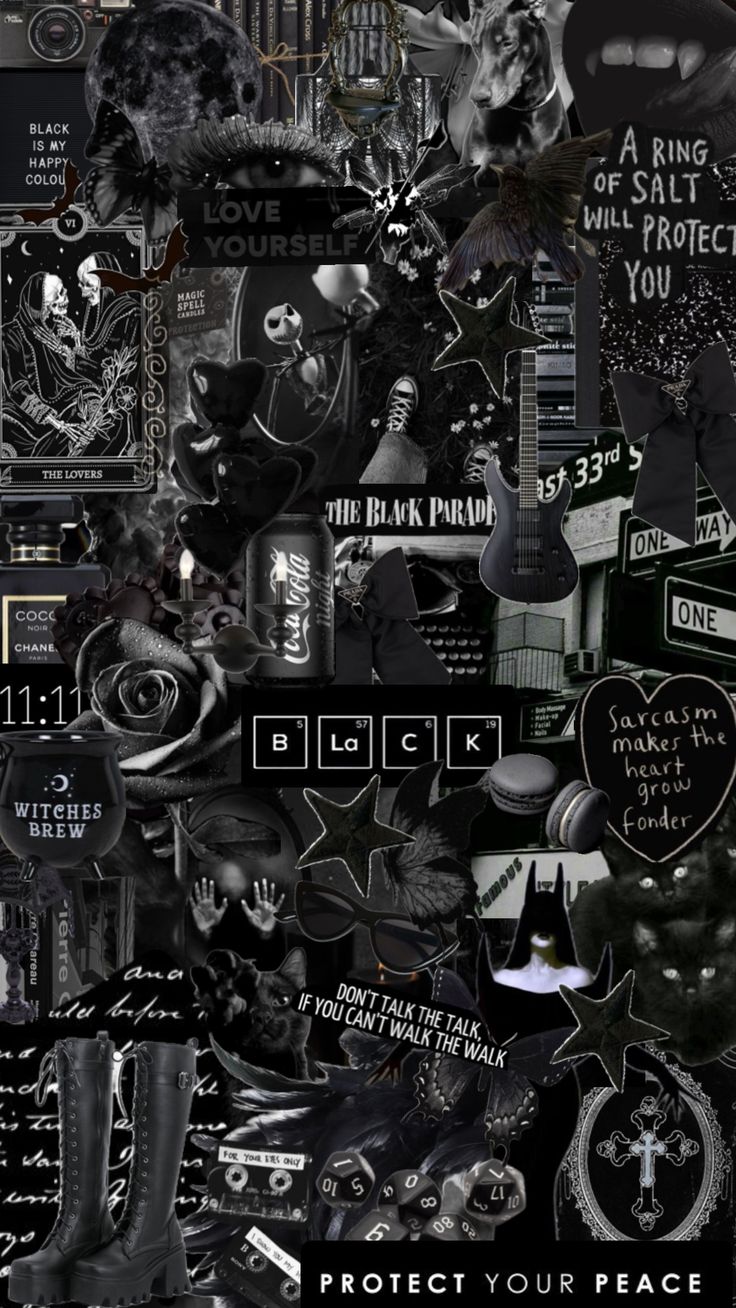 a collage of black and white images with the words protect your peace