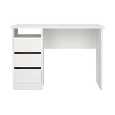 a white desk with two drawers on it