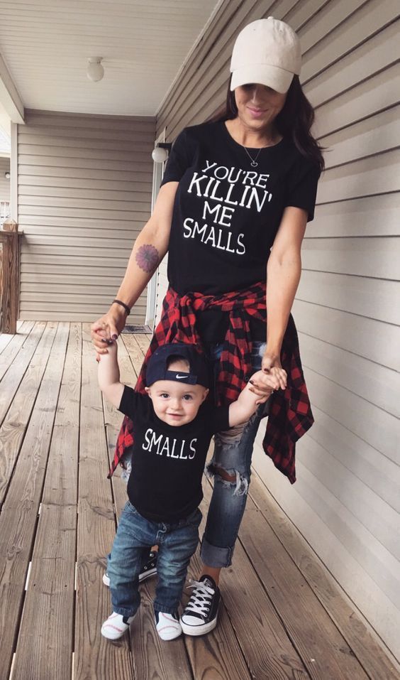 You're Killin' Me Smalls & Small Parent T-Shirts Mom And Son Matching, Mom And Son, Mommy And Son, Matching Mom, Foto Baby, Mommy And Me Outfits, Baby Time, Baby Boy Fashion, Baby Outfits