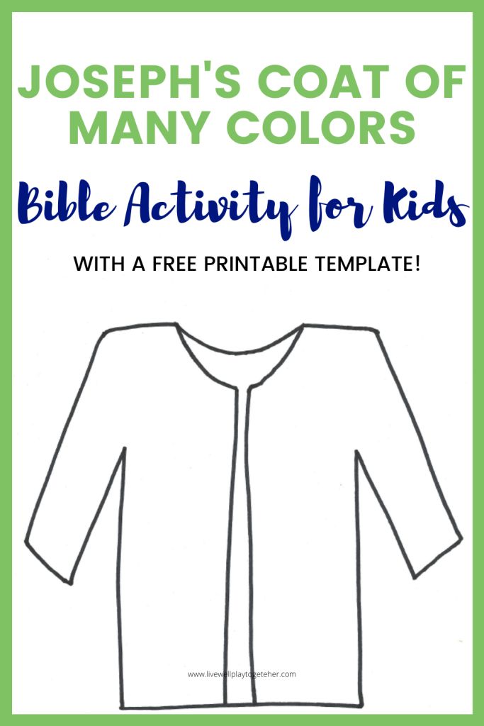 the joseph coat of many colors bible activity for kids with a free printable template