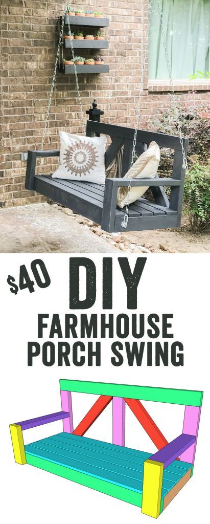 a diy porch swing made out of wood