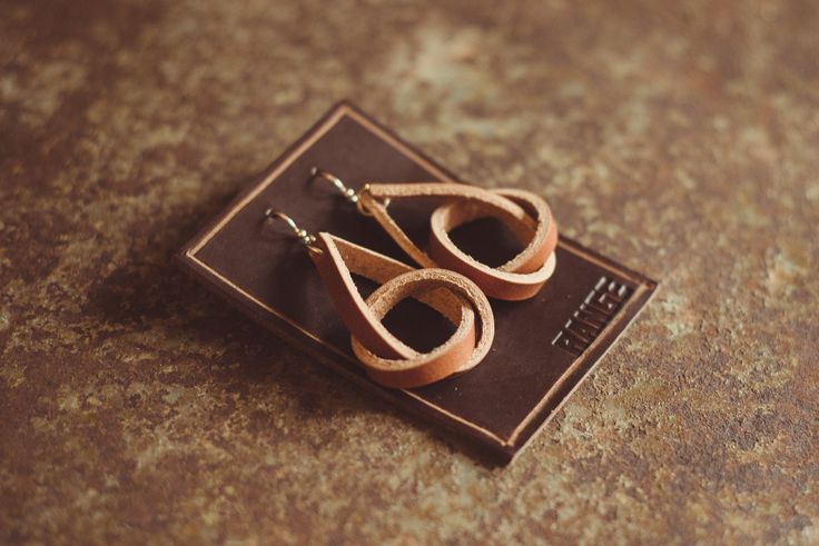 Knot Earrings Elegant Brown Hoop Earrings For Everyday, Elegant Brown Hoop Earrings, Handmade Brown Leather Earrings, Handmade Leather Brown Earrings, Modern Small Hoop Brown Earrings, Handmade Rustic Leather Earrings, Brown Leather Earrings For Gift, Rustic Jewelry With Leather Strap For Gift, Modern Brown Small Hoop Earrings