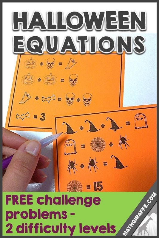 a person is writing on a halloween themed activity sheet with the words, free challenge problems - 2 difficulty levels