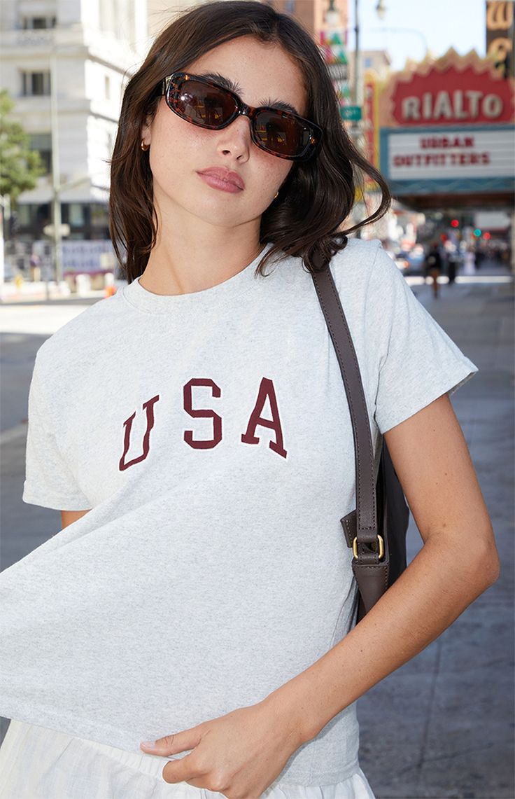 Chloe USA T-Shirt Usa Embroidery, Comfy Sweatpants, Cozy Pullover, Comfy Sweatshirt, John Galt, Cropped Tee, Top Graphic Tees, Easy Going, North Shore