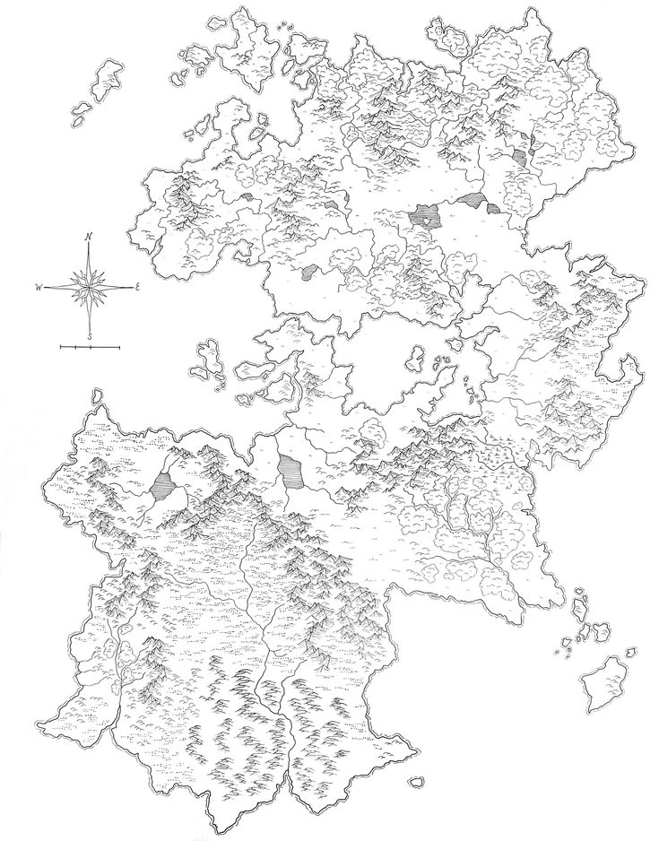 a black and white drawing of a map