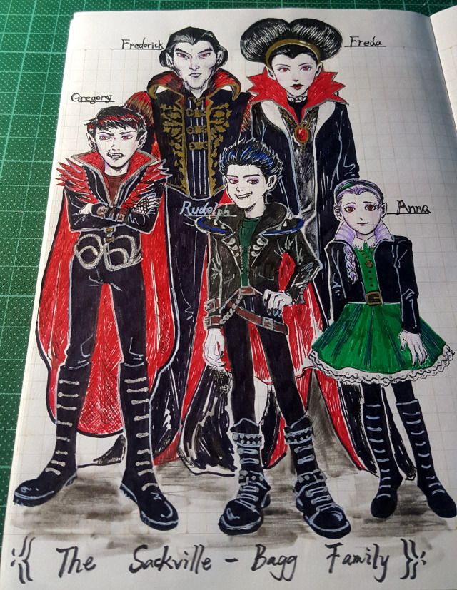 a drawing of some people in costumes