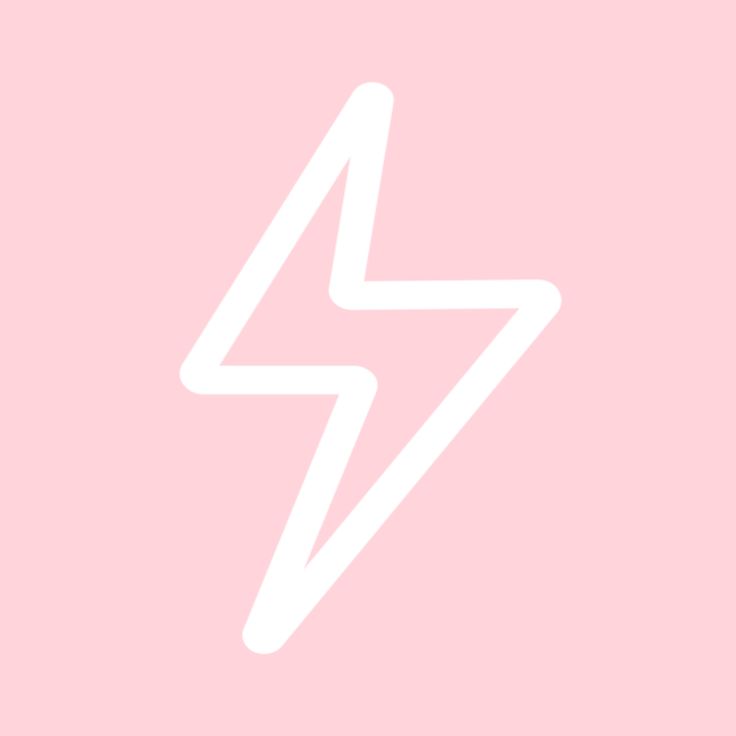 a white lightning bolt on a pink background