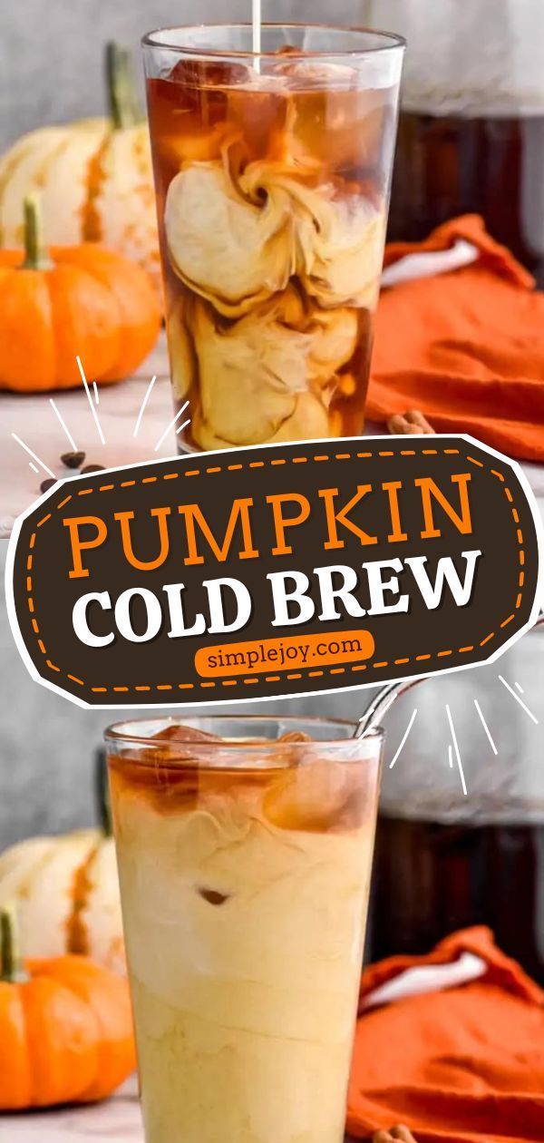 Coffee lovers will definitely love this easy pumpkin spice cold brew recipe as a fall drink! Don't forget to save this to your cold brew coffee recipes and make it at home anytime! It's a must-try! Cold Pumpkin Spice Coffee, Fall Cold Brew Recipes, Cold Brew Pumpkin Spice Latte, Homemade Pumpkin Spice Cold Brew, Homemade Pumpkin Cold Brew, Iced Coffee Recipe Pumpkin Spice, Diy Pumpkin Cold Brew, Cold Brew Drinks At Home, Recipes Using Cold Brew Coffee