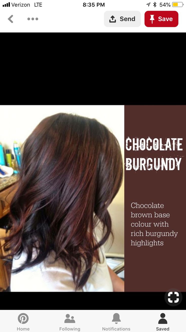 Chocolate Brown Hair With Burgundy, Brown Hair With Burgundy, Brown Hair With Burgundy Highlights, Hair With Burgundy Highlights, Burgundy Brown Hair, Pelo Chocolate, Hair Burgundy, Burgundy Highlights, Brunettes Highlights