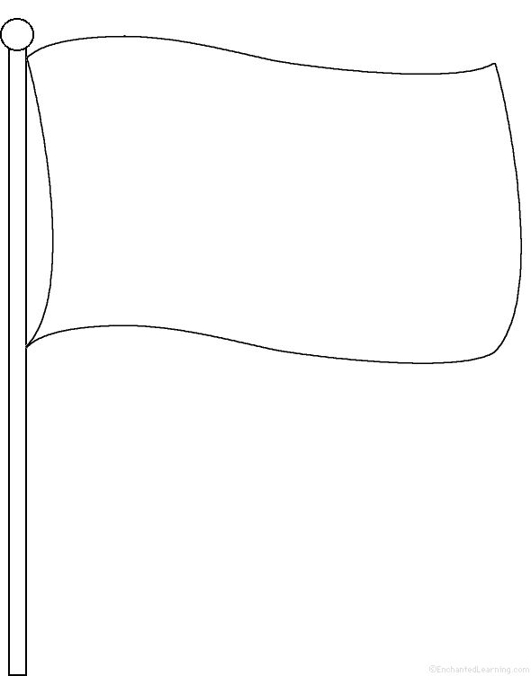 a white flag with a black outline on the bottom and one line at the top