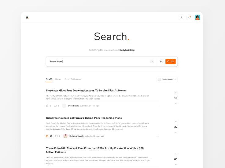 the search page for an article in wordpress