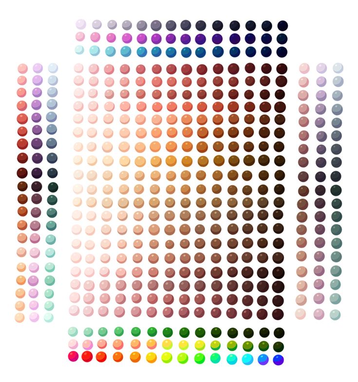 an image of different colored dots on a white background