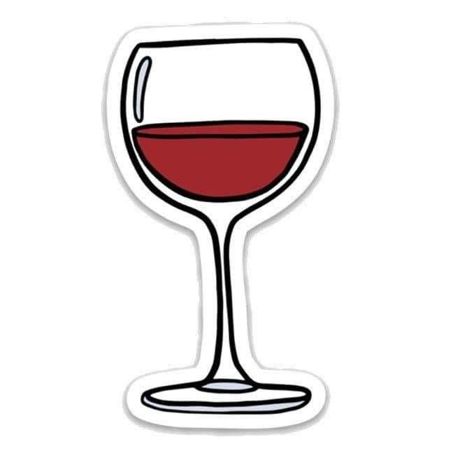 a glass of red wine sticker on a white background