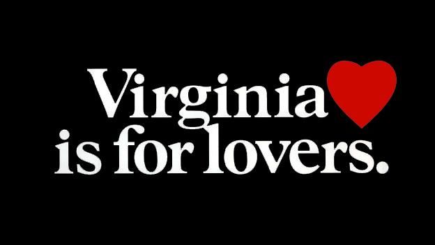 there is a sign with the words virginia is for lovers written in red and black