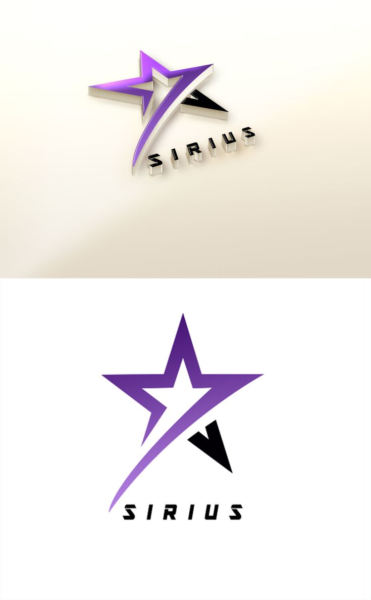 the logo for sirius is shown in purple and black