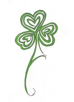 a four leaf clover tattoo design on a white background