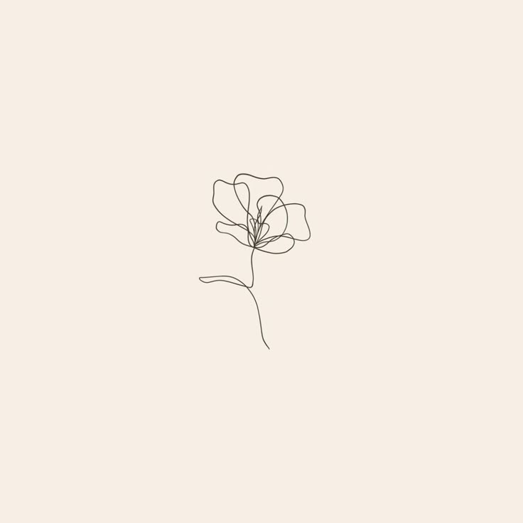 a line drawing of a single flower on a light colored background with the word love written below it